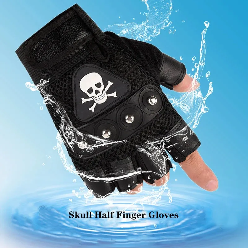 Skull Breathable Wear-resistant Fingerless Gloves