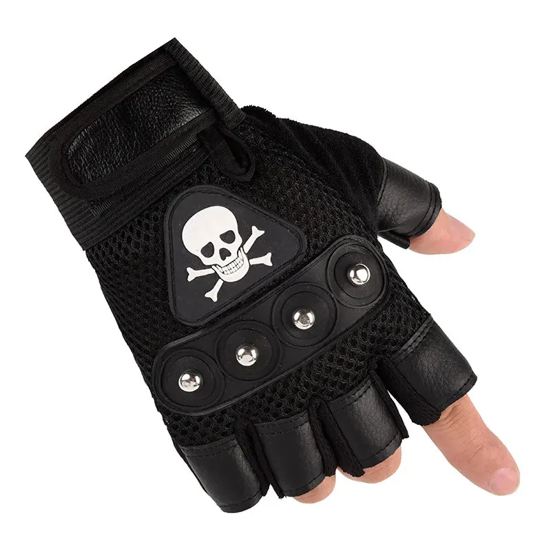 Skull Breathable Wear-resistant Fingerless Gloves