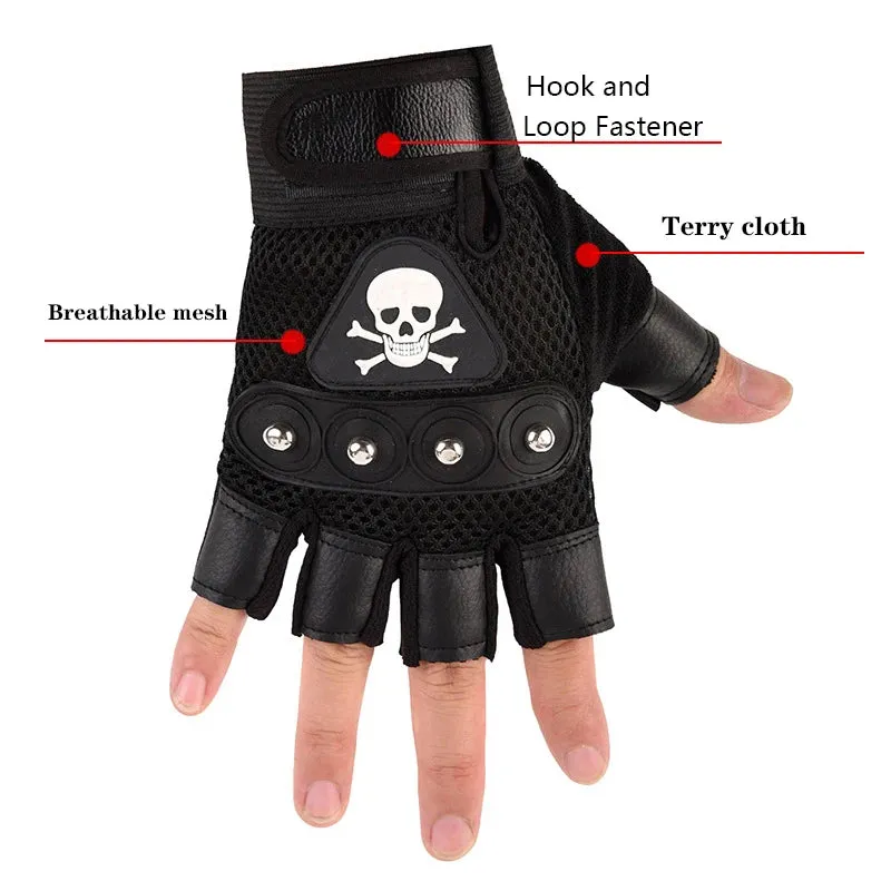 Skull Breathable Wear-resistant Fingerless Gloves