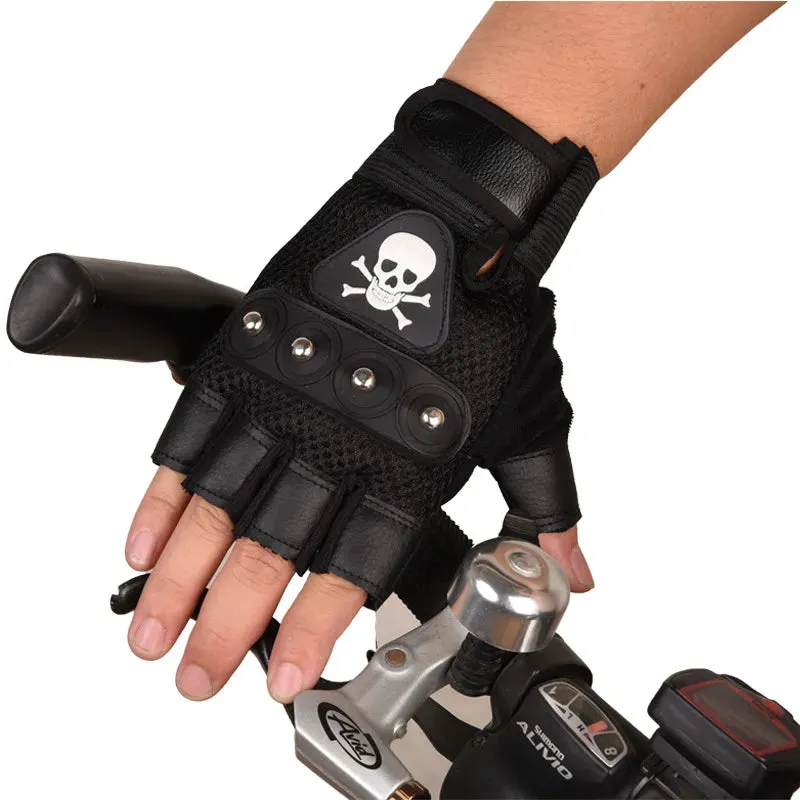 Skull Breathable Wear-resistant Fingerless Gloves