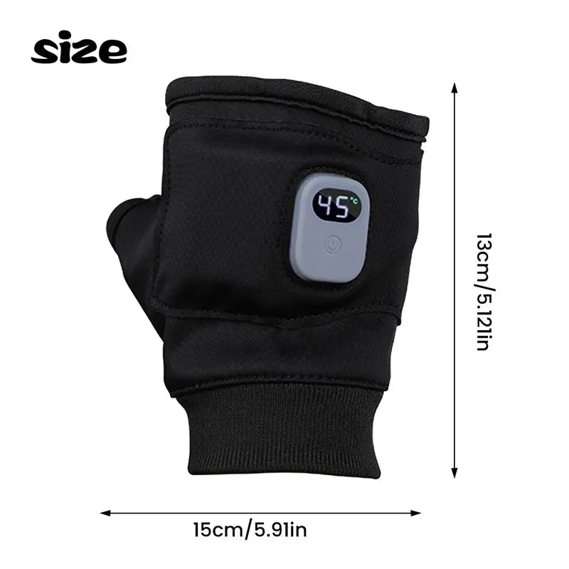 Smart Heated Half-finger Gloves Knitted Heating Gloves Touchscreen Hands Warmer Gloves Winter Knit Gloves Washable