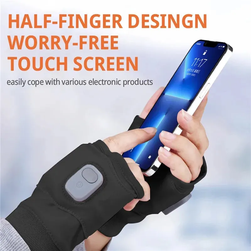 Smart Heated Half-finger Gloves Knitted Heating Gloves Touchscreen Hands Warmer Gloves Winter Knit Gloves Washable