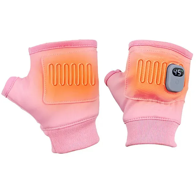 Smart Heated Half-finger Gloves Knitted Heating Gloves Touchscreen Hands Warmer Gloves Winter Knit Gloves Washable