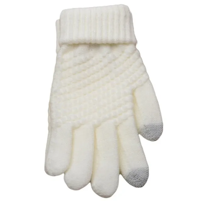 Smartphone Screen Gloves Women Girl Female Stretch Knitted Gloves Mittens Winter Thick Warm Accessories Woolen Guantes