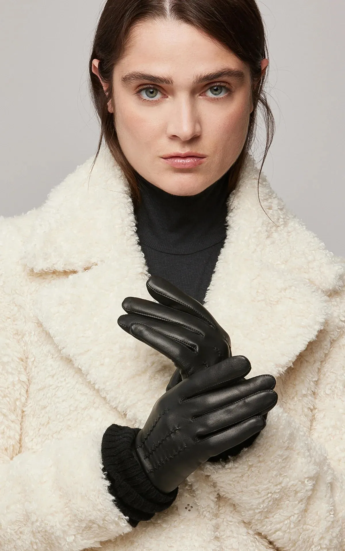 Soia & Kyo Leather Gloves With Knit Lining
