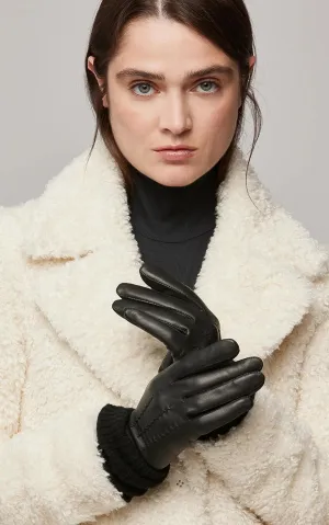 Soia & Kyo Leather Gloves With Knit Lining