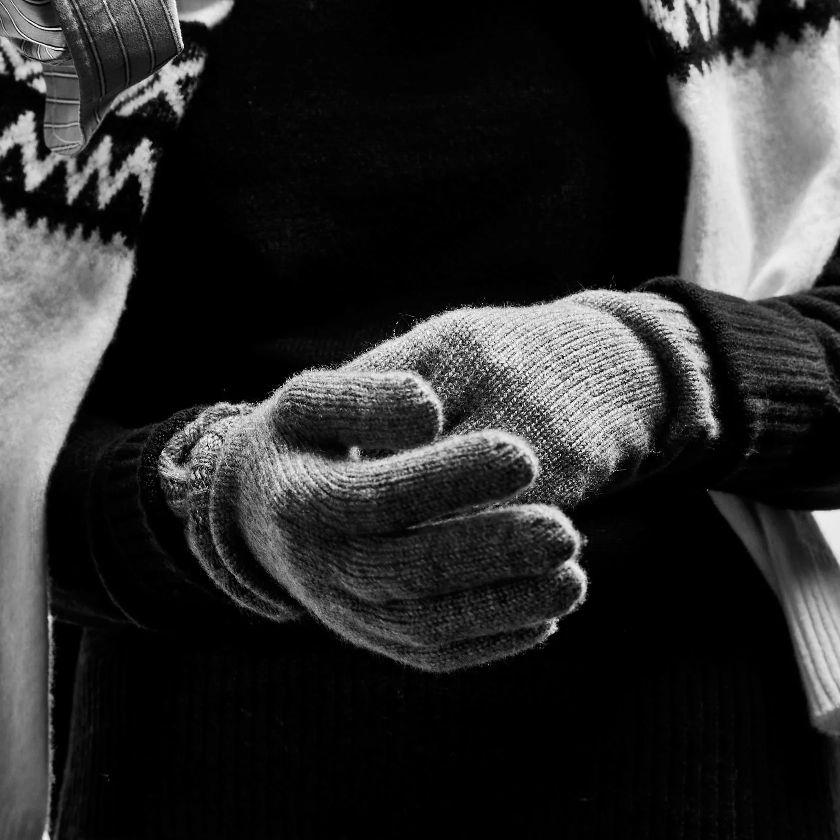 Solid Cashmere Gloves - Grey Felt