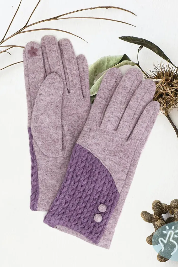 Stitches Bow Accented Soft Faux Suede Smart Gloves