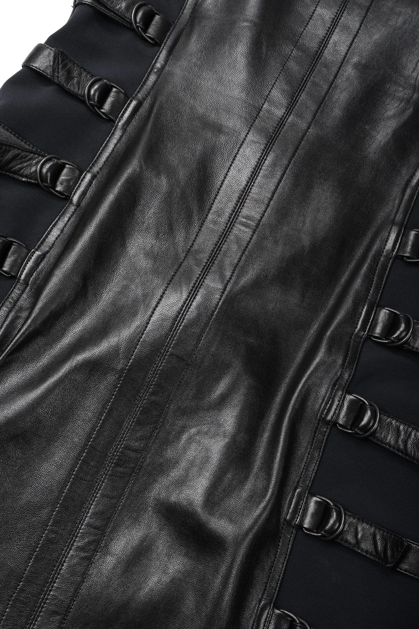 Strapless Leather Bondage Cage Dress