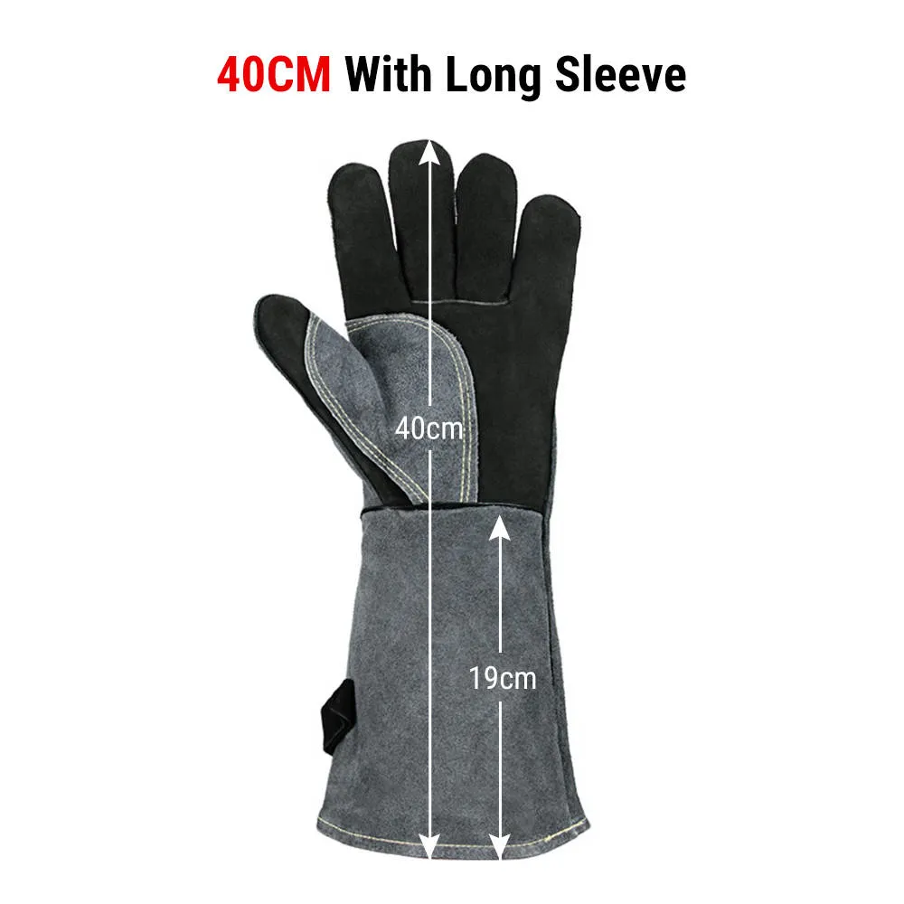 Thermopro Fireplace Barbeque Gloves Heat Resistant Gloves Cowhide
