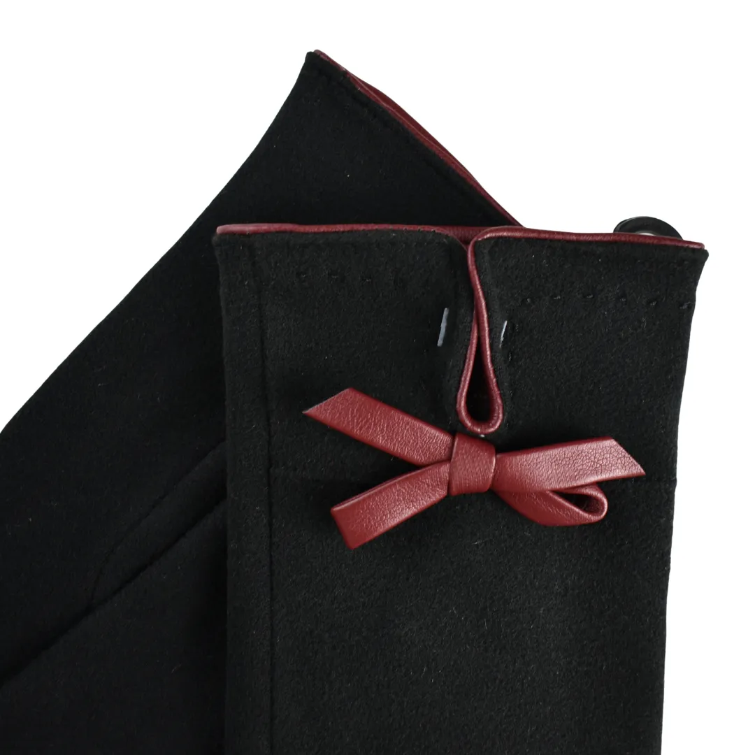THSG1084: Black: Flat Bow Gloves