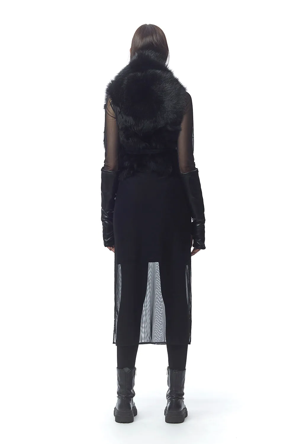 Tirrenia Reversible   Convertible Fur Vest with Ties