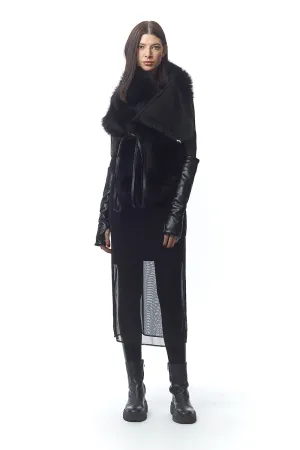 Tirrenia Reversible   Convertible Fur Vest with Ties