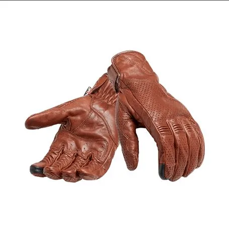 Triumph Banner Brown Leather Motorcycle Gloves