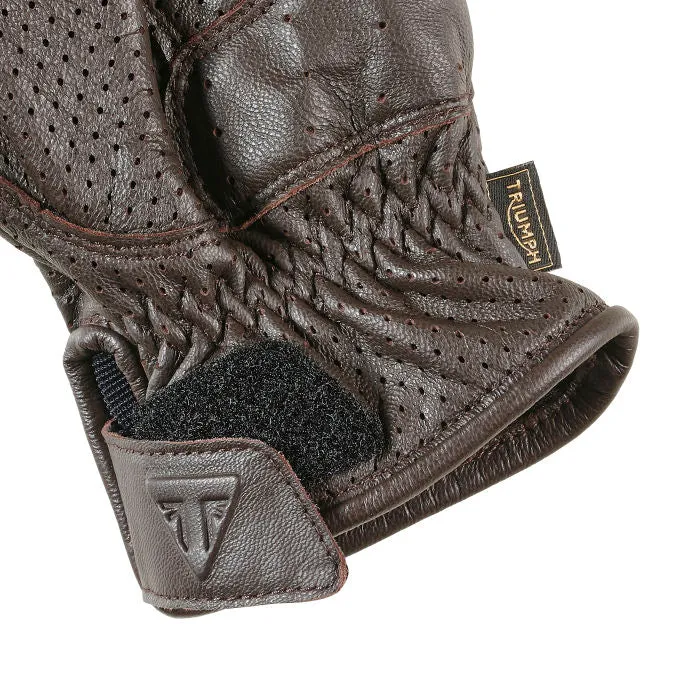 Triumph Cali Perforated Leather Gloves Brown