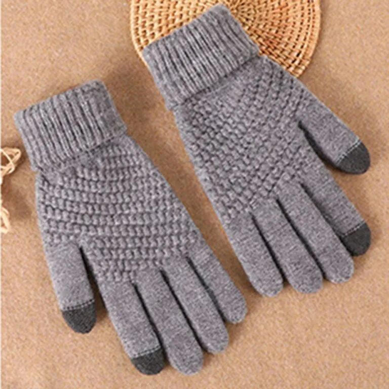 Unisex Thermal Touch Screen Warm Wool Knitted Gloves
