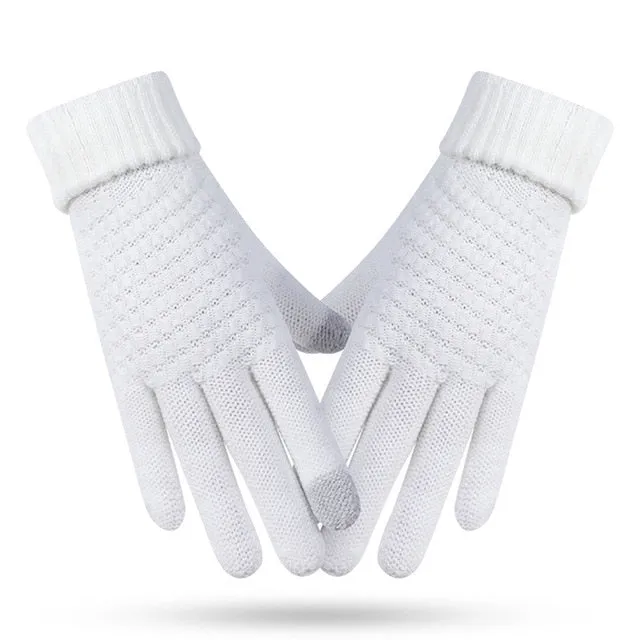 Unisex Thermal Touch Screen Warm Wool Knitted Gloves
