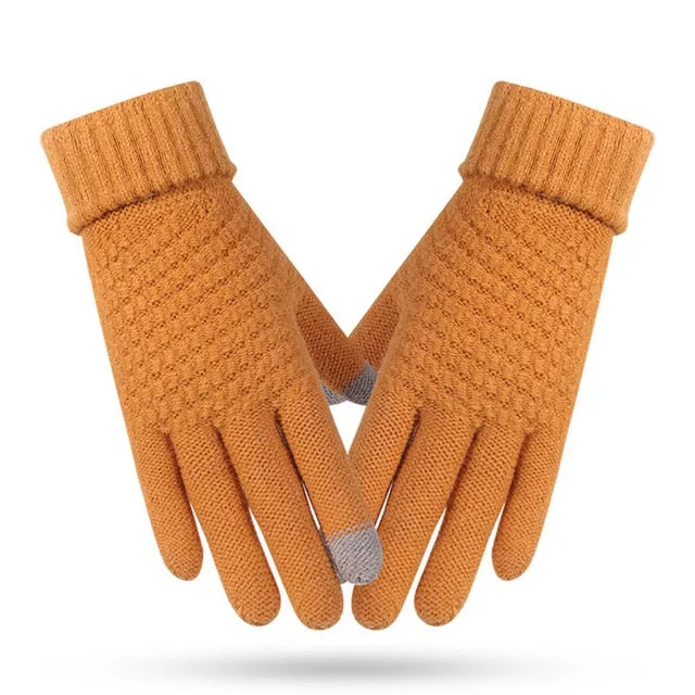 Unisex Thermal Touch Screen Warm Wool Knitted Gloves