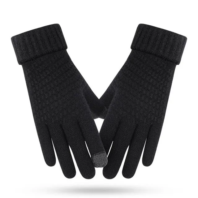 Unisex Thermal Touch Screen Warm Wool Knitted Gloves