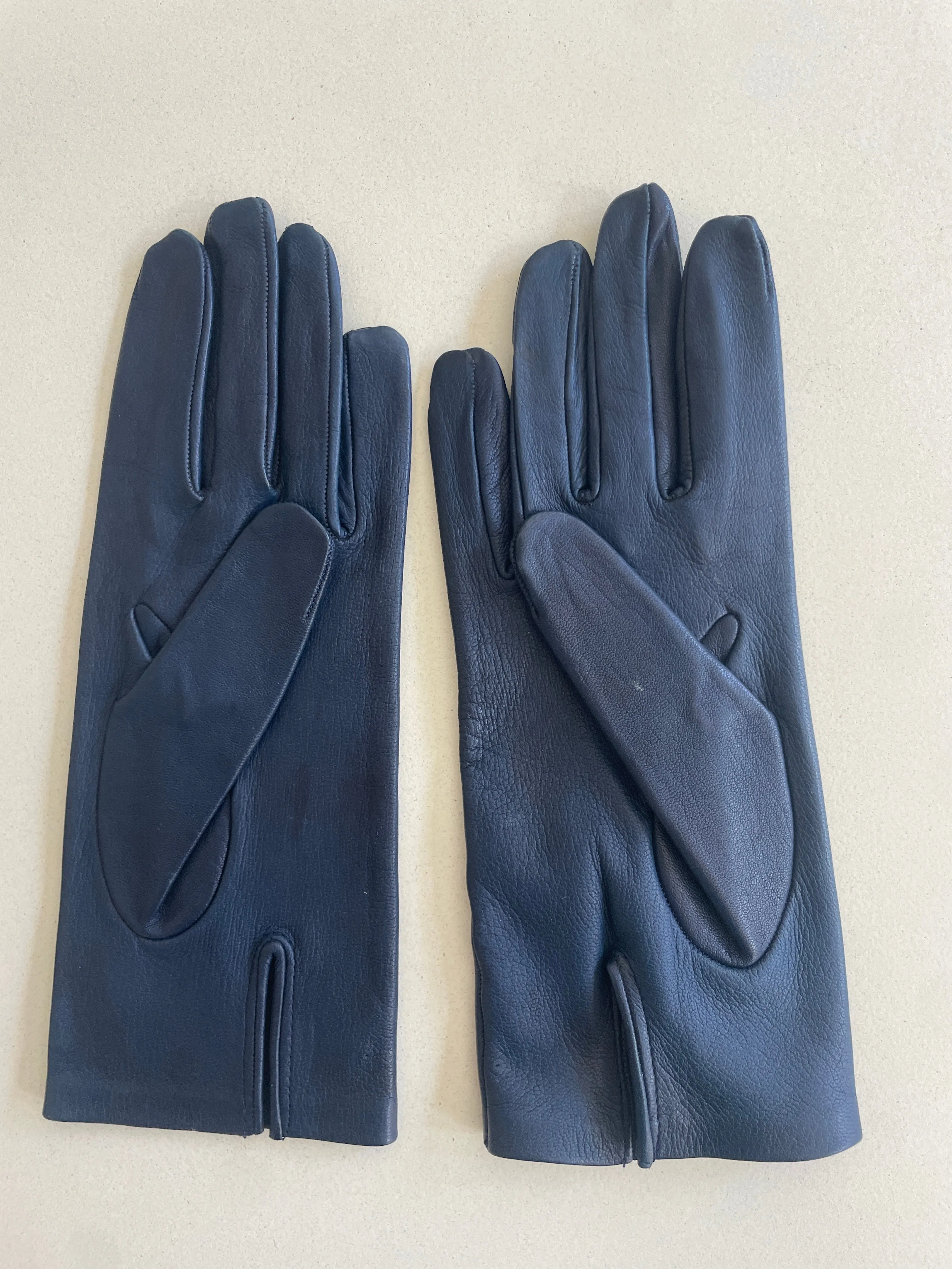 Vintage Navy Kid Leather Gloves
