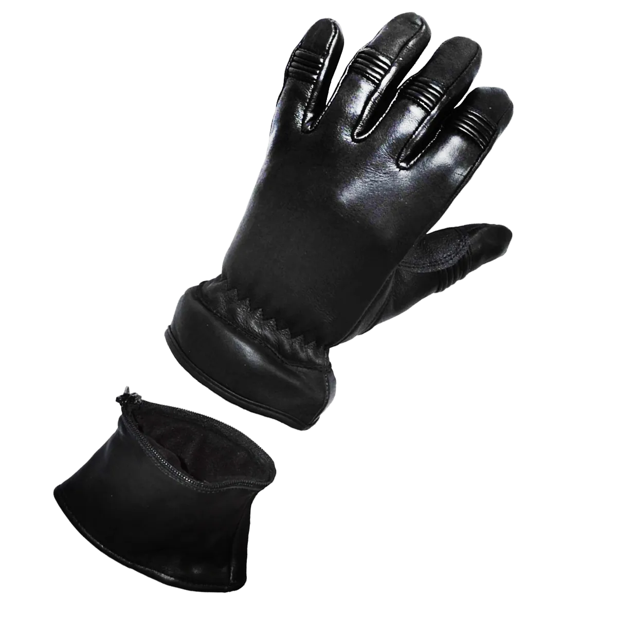 VL471 Convertible Zip Off Gauntlet Deerskin Leather Gloves