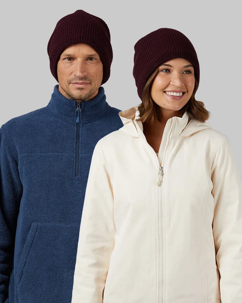 WAFFLE SHERPA-LINED BEANIE