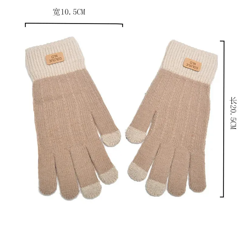 Warm Winter Touch Screen Gloves - Stretch Knit Mittens, Wool Full Finger Crochet Gloves