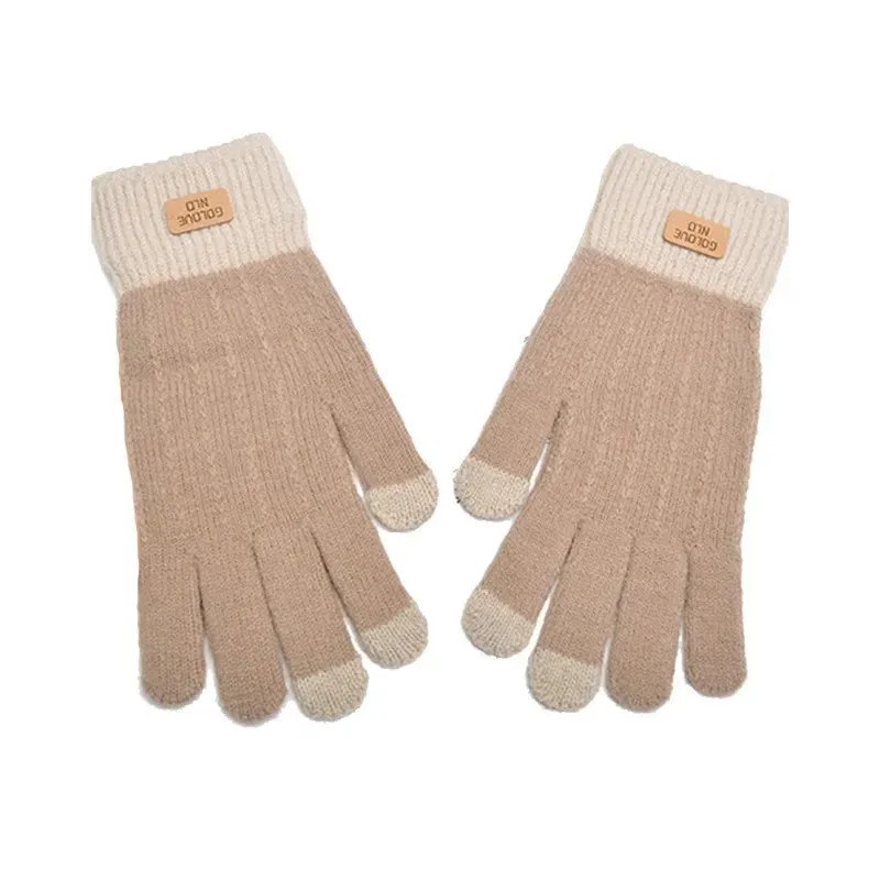 Warm Winter Touch Screen Gloves - Stretch Knit Mittens, Wool Full Finger Crochet Gloves