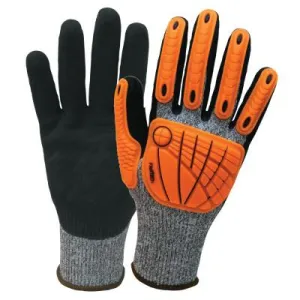 Wells Lamont FlexTech Cut-Resistant Impact Gloves, 2X-Large, Gray/Black/Orange, I2459-XXL