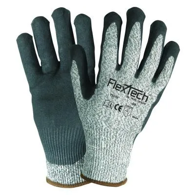 Wells Lamont FlexTech™ Y9236 Hi-Viz Yellow Sandy Nitrile Palm Cut Glove, X-Large, Y9236XL