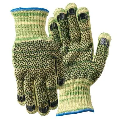 Wells Lamont Whizard Metalguard Heavy Weight Gloves with PVC Dots, Large, Gray/Gray/Yellow, 1881L