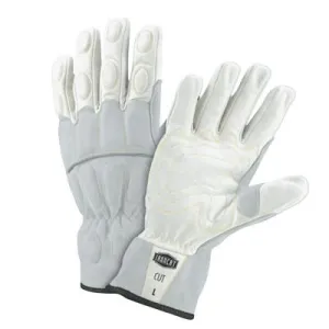 West Chester Buffalo Leather Palm Gloves, 2X-Large, White/Gray, 9076/2XL