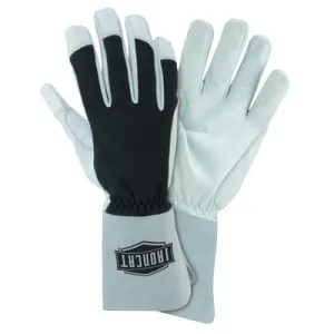 West Chester Nomex Tig Gloves, Nomex; Goat Leather; Kevlar Thread, Medium, Black; White; Gray, 9073/M