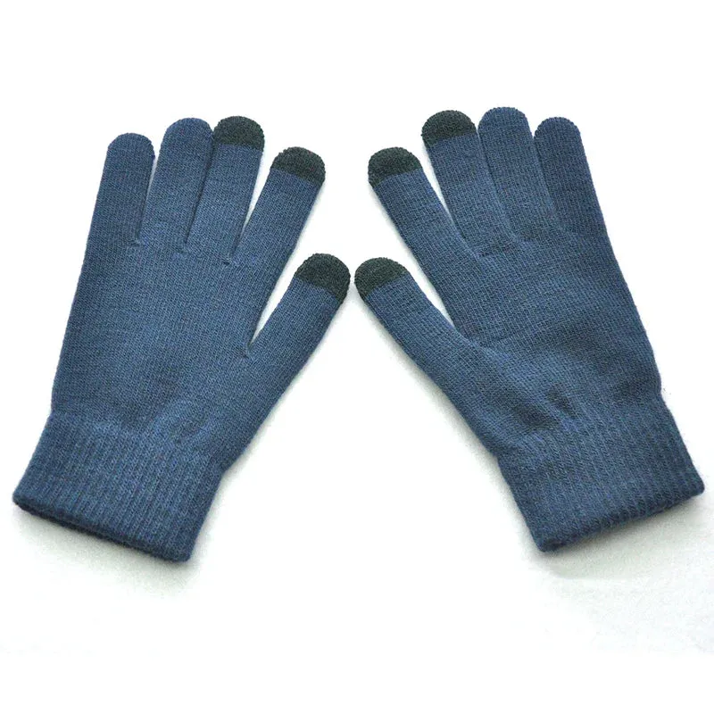 Winter Thicken Warm Gloves For Men Women Students Knitted Three Finger Touch Screen Mittens Outdoor Cycling Skiing Gloves