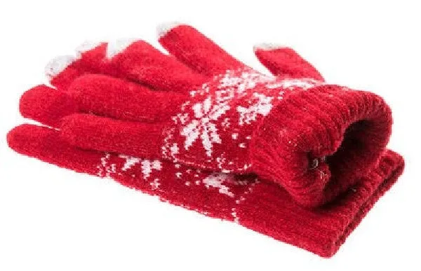 Winter Touch Gloves for Capacitive Touchscreen Devices - Light Grey, Red or Dark Grey