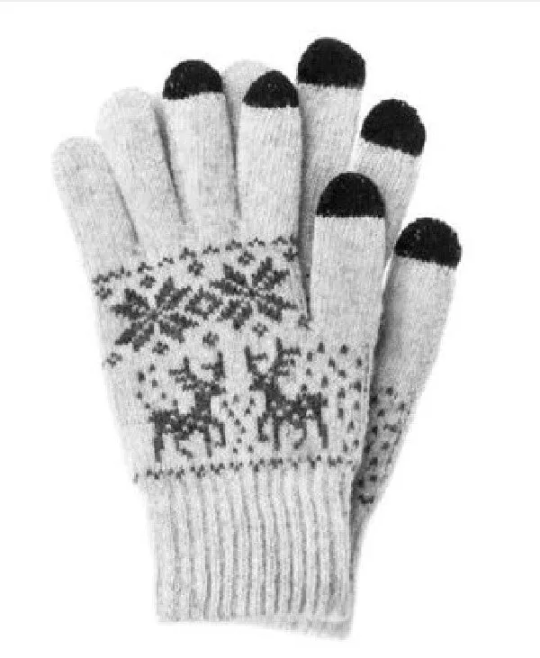Winter Touch Gloves for Capacitive Touchscreen Devices - Light Grey, Red or Dark