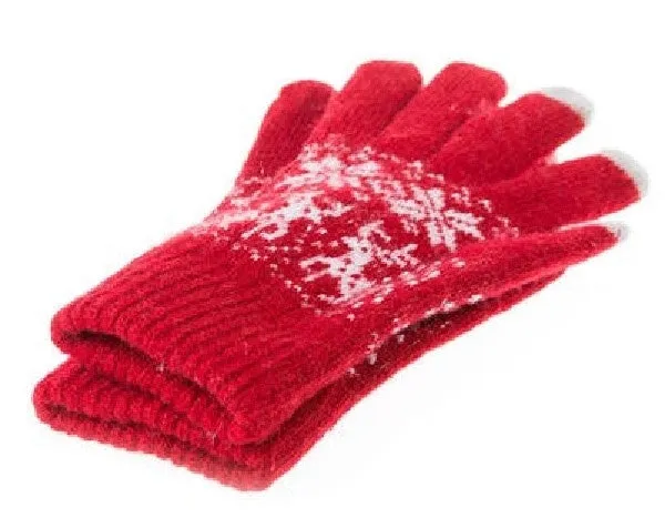 Winter Touch Gloves for Capacitive Touchscreen Devices - Light Grey, Red or Dark