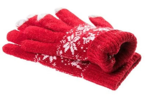 Winter Touch Gloves for Capacitive Touchscreen Devices - Light Grey, Red or Dark