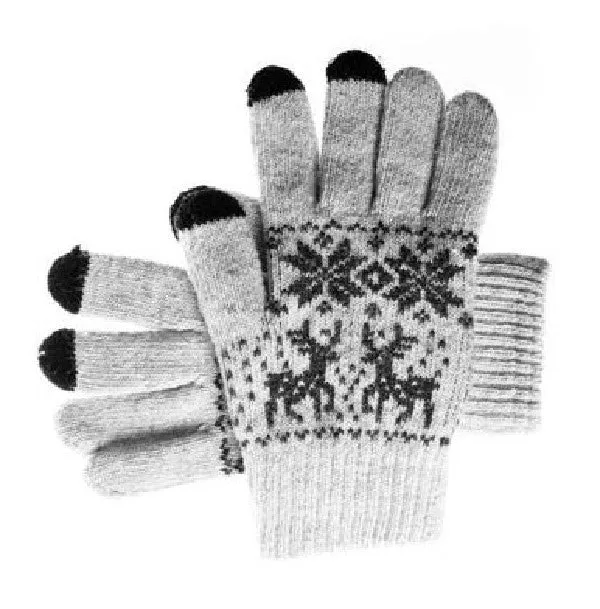 Winter Touch Gloves for Capacitive Touchscreen Devices - Light Grey, Red or Dark