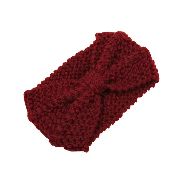 Women Crochet Bow Stretch Hairband Headwrap