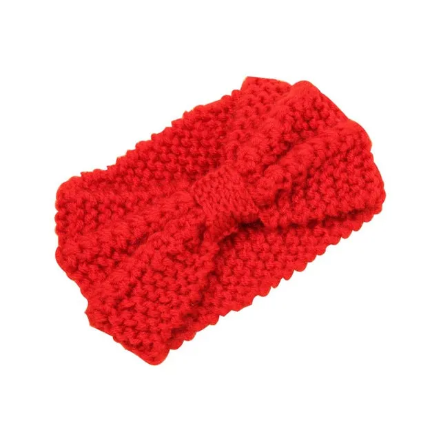 Women Crochet Bow Stretch Hairband Headwrap