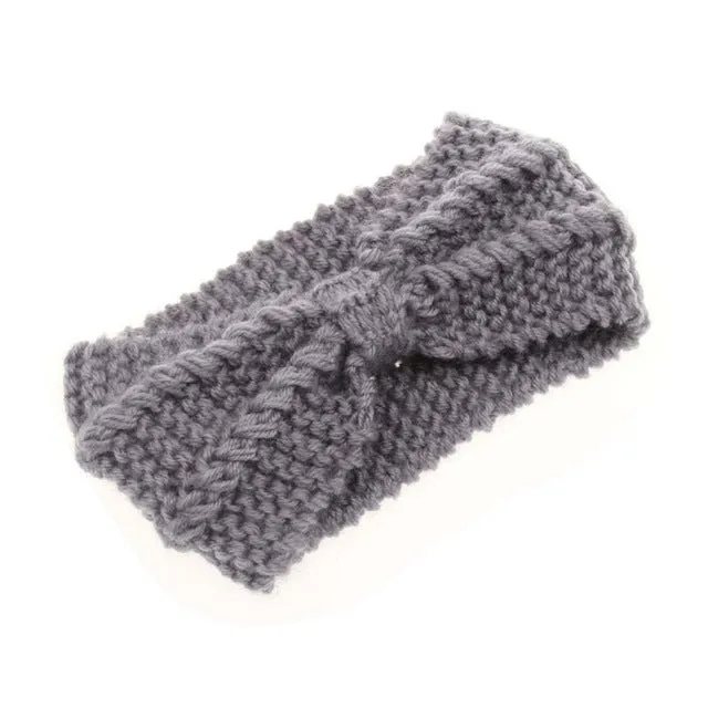Women Crochet Bow Stretch Hairband Headwrap