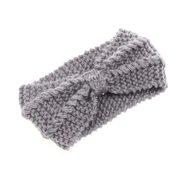 Women Crochet Bow Stretch Hairband Headwrap