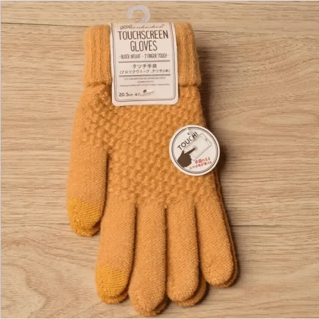Women New Wool Knitted Gloves Winter Warm Thick Touch Screen Gloves Solid Mittens For Women For Winter Gloves Winter Touch Screen Gloves for Women and Men