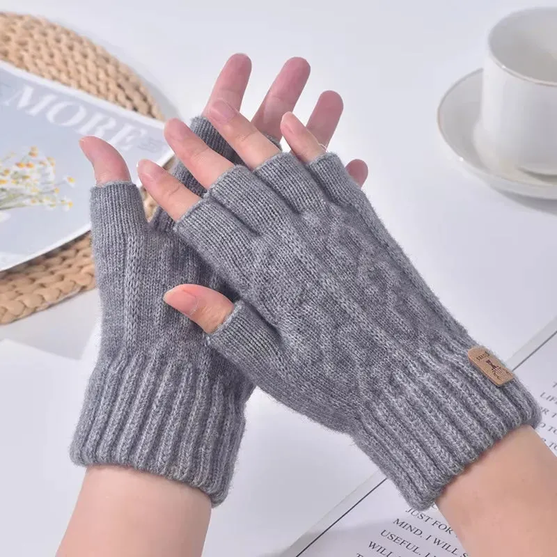 Women's & Men's Winter Half-Finger Gloves - Thickened