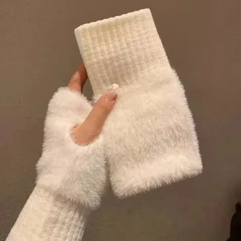 Women's & Men's Winter Half-Finger Gloves - Thickened