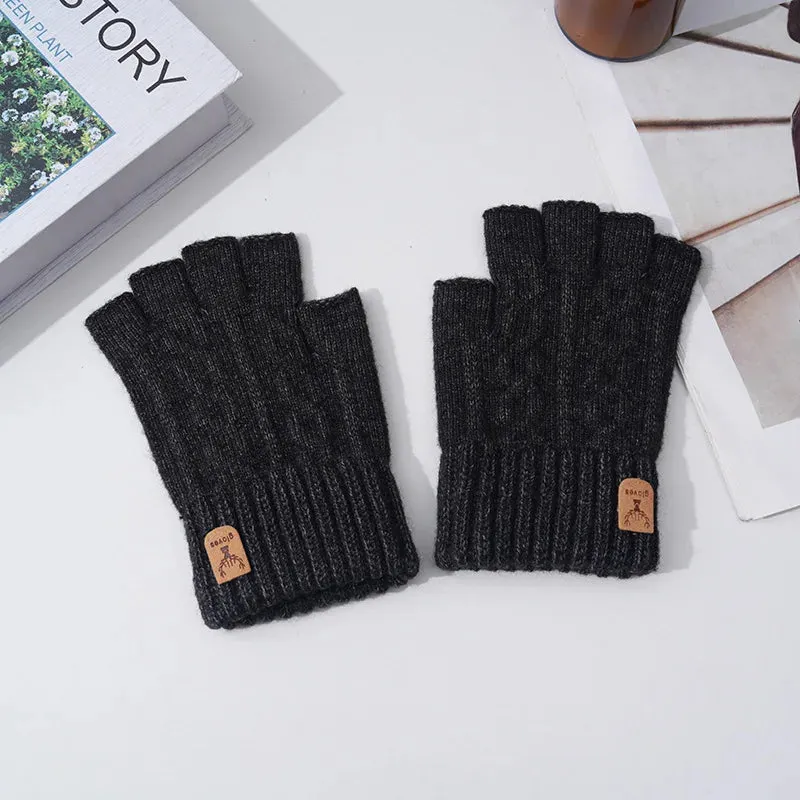 Women's & Men's Winter Half-Finger Gloves - Thickened