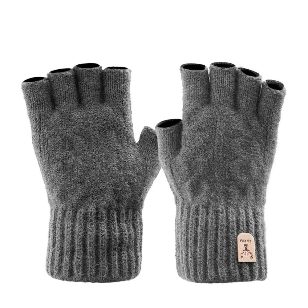 Women's & Men's Winter Half-Finger Gloves - Thickened