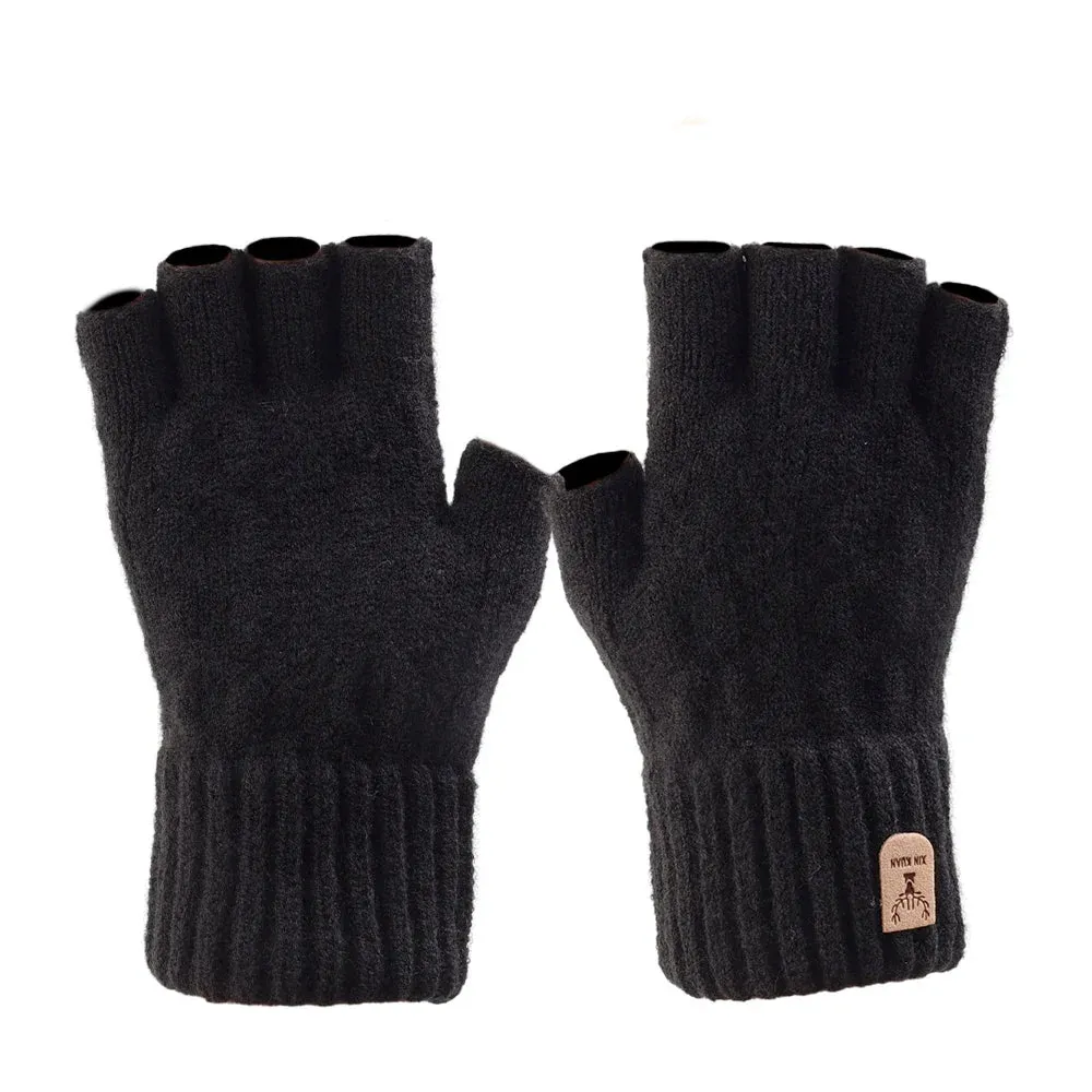 Women's & Men's Winter Half-Finger Gloves - Thickened