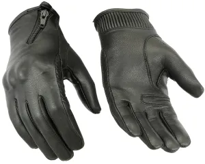 Women's Black Premium Sporty Gloves – Knuckle Protection, Zipper Closure